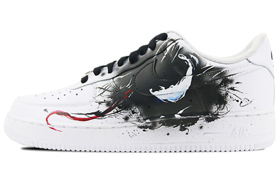 【定制球鞋】 Nike Air Force 1 Low 07 空军一号 低帮 手绘 喷绘 超级英雄 致命守护者 泼墨 毒液 低帮 板鞋 男女同款 黑红 / Кроссовки Nike Air Force CW2288-111