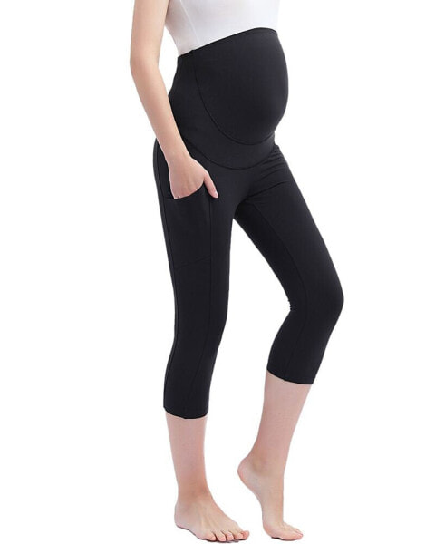 Maternity Essential Stretch Pocket Crop Leggings