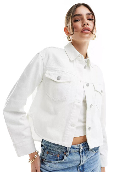 Armani Exchange denim jacket in white