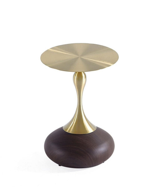 Patching 15.75" Wide Stainless Steel Gold-Tone Tabletop End Table