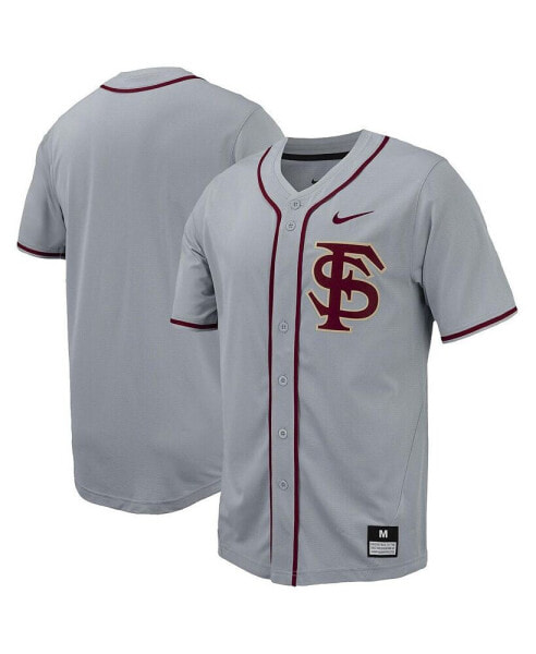 Men's Gray Florida State Seminoles Replica Full-Button Baseball Jersey