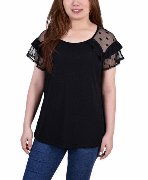 Petite Size Short Dot Sleeve Top