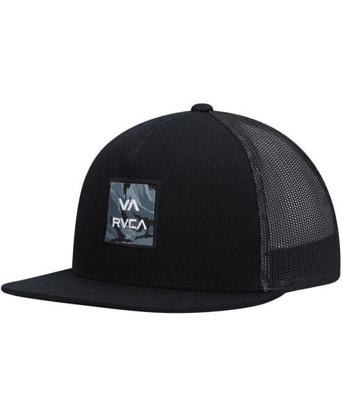 Бейсболка детская RVCA черная VA ATW Trucker Print Snapback Hat