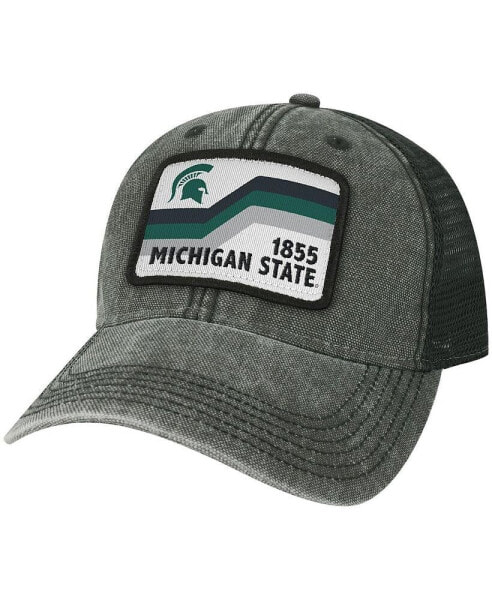 Бейсболка черная мужская Legacy Athletic Michigan State Spartans Sun & Bars Trucker Snapback Hat