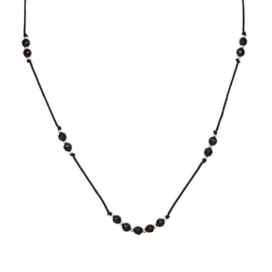 Cord necklace with onyx beads HE32K3RG-BK