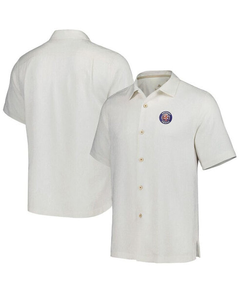 Men's White Detroit Tigers Sport Tropic Isles Camp Button-Up Shirt