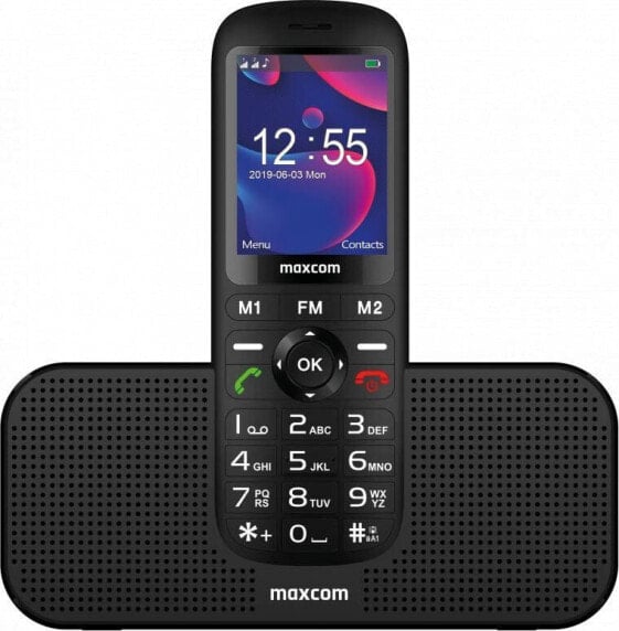 Telefon komórkowy Maxcom MM740 Comfort + głośnik Dual SIM Czarny
