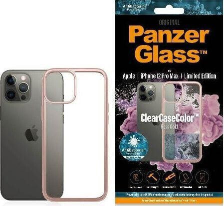 Чехол для смартфона PanzerGlass ClearCase для iPhone 12 Pro Max розовое золото с антибактериальным покрытием