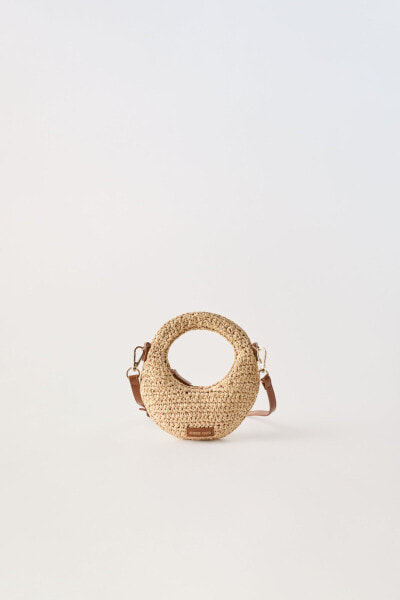 Raffia-style crossbody bag