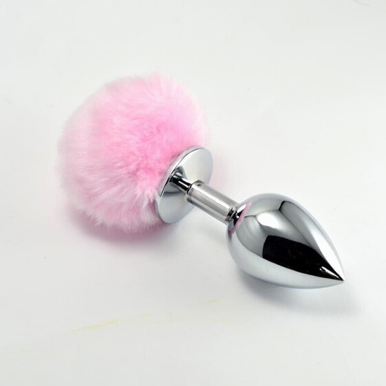 Анальная пробка с металлическими шариками и розовым помпоном размер S Butt Plug от LOVETOY