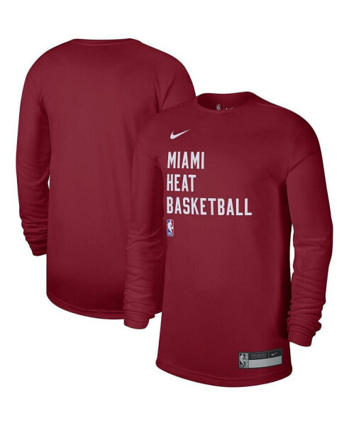 Футболка с длинным рукавом для мужчин и женщин Nike Miami Heat 2023/24 Легенда для тренировок на площадке