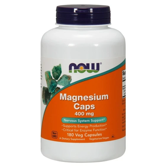 NOW Foods Magnesium Caps Магний для поддержки нервной системы 400 мл 180 веганских капсул 1456₽