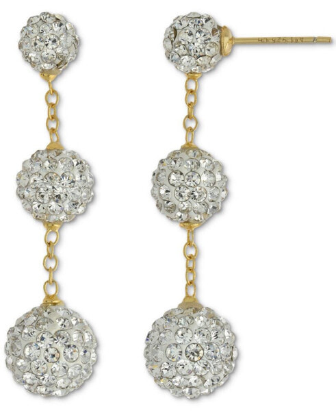 Crystal Graduated Ball Ombré Drop Earrings in Sterling Silver, Created for Macy's