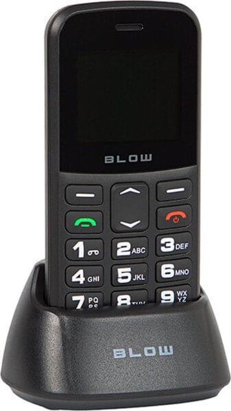 Telefon stacjonarny Blow 75-030# Telefon dla seniora blow czarny z podstawką s18d