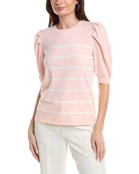 Anne Klein Puff Sleeve Sweater Women's Pink Xs