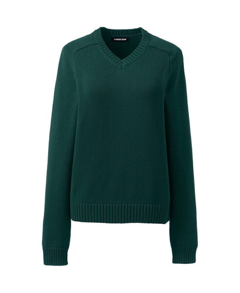 Women's School Uniform Cotton Modal V-neck Sweater