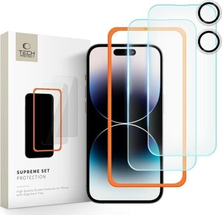 Tech-Protect SZKŁO HARTOWANE TECH-PROTECT SUPREME SET 3-PACK IPHONE 16 PLUS CLEAR