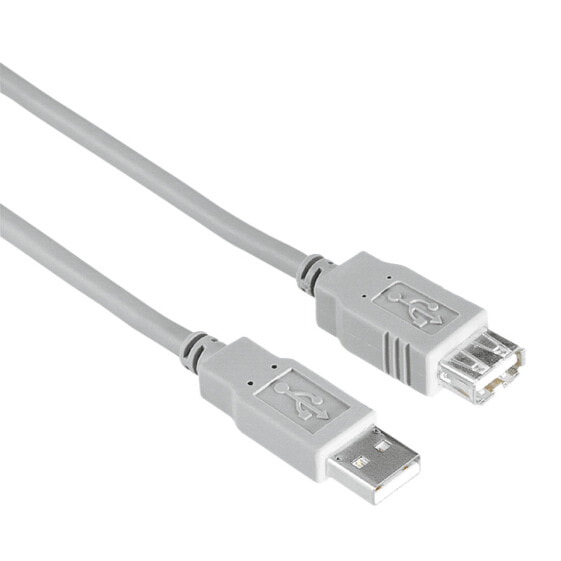 Hama 00200906 - 3 m - USB A - USB A - USB 2.0 - 480 Mbit/s - Grey