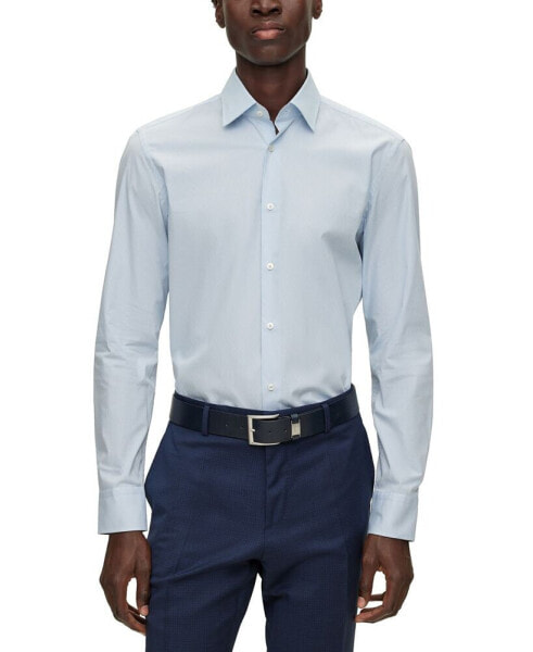 Men's Easy-Iron Structured Slim-Fit Shirt