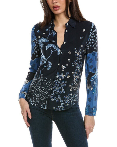 Red Valentino Silk Shirt Women's Blue 36