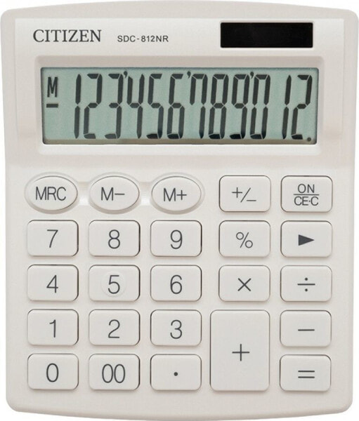 Калькулятор настольный Citizen SDC812NRWHE, белый, 12 разрядов, двойное питание.
