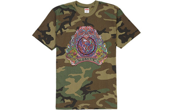 Supreme SS19 Knot Tee Woodland Camo 印花短袖T恤 男女同款 绿迷彩 送礼推荐 / Футболка Supreme SS19 Knot Tee Woodland Camo T SUP-SS19-251