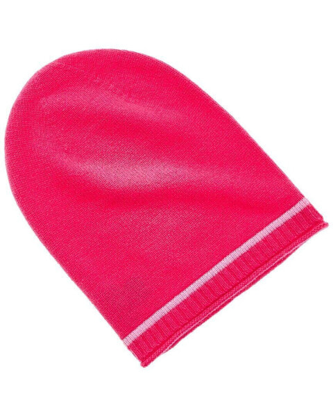 Hannah Rose Jersey Roll Welt Cashmere Hat Women's Pink