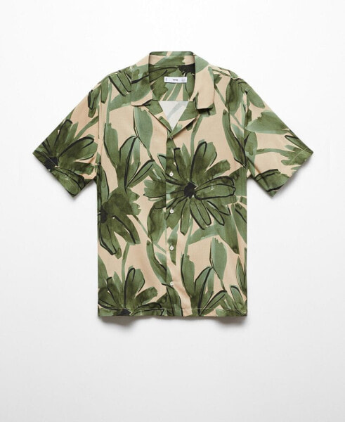 Men's Regular Fit Tropical Print Shirt