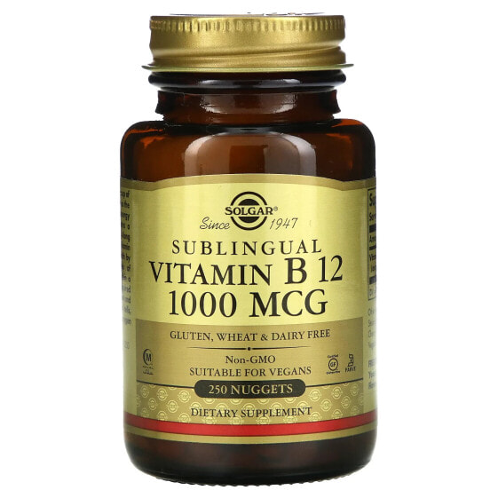 Витамин B12 подъязычный 1,000 мкг 250 штук Solgar