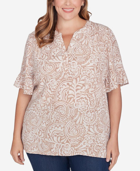 Топ из вискозы Ruby Rd. plus Size Printed размера