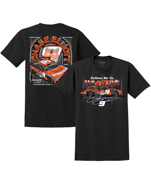 Men's Black Chase Elliott Hooters Car T-shirt