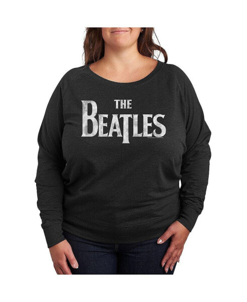 Trendy Plus Size the Beatles Logo Graphic Pullover T-shirt