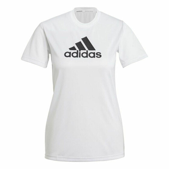 Футболка с коротким рукавом женская Adidas Primeblue D2M Logo Sport Белый
