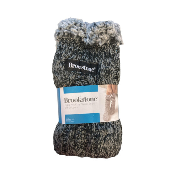 Brookstone Women's Cable Knit Cozy Slipper Socks with Grippers