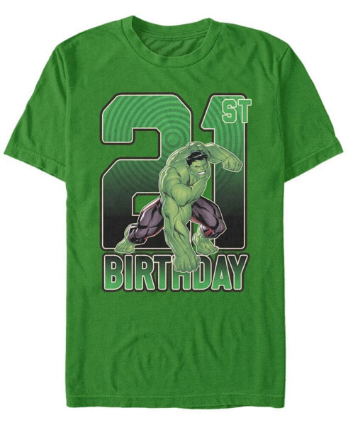 Men's Marvel Hulk Smash 21st Birthday Short Sleeve T-Shirt