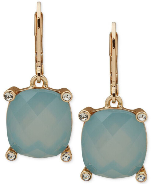 Gold-Tone Pavé & Color Stone Drop Earrings
