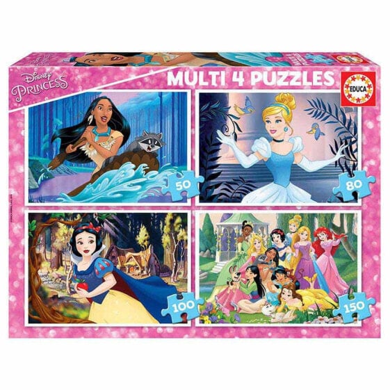 EDUCA BORRAS Multi 4s Disney Princess 50-80-100-150 Pieces Wooden Puzzle