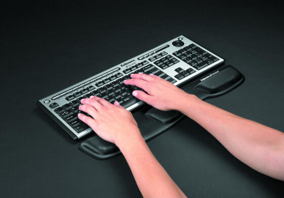 Fellowes Health-V Fabrik Keyboard Palm Support Black - Foam - Polyurethane - Black - 456.3 x 85.7 x 15.9 mm - 200 g