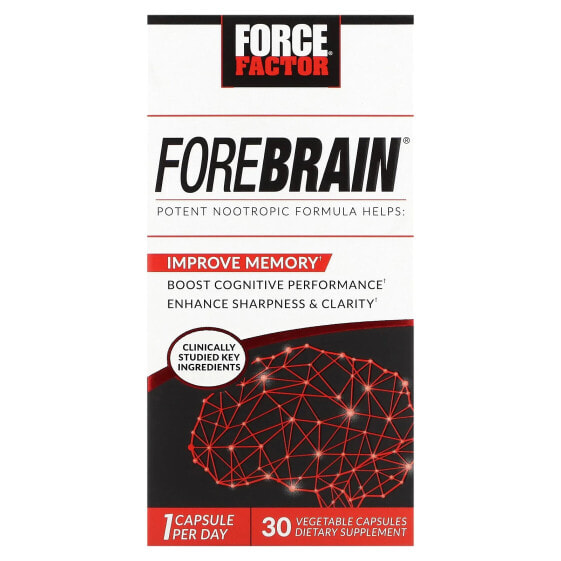 Энергетик Force Factor Forebrain, 30 капсул