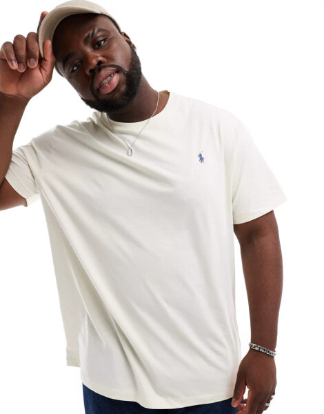 Polo Ralph Lauren Big & Tall icon logo t-shirt in cream