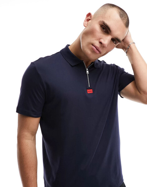 HUGO Deresom241 polo shirt in navy