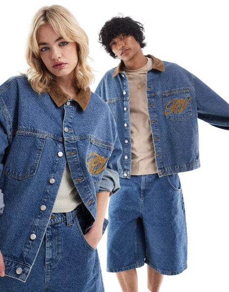 Reclaimed Vintage unisex denim western jacket co-ord in blue wash