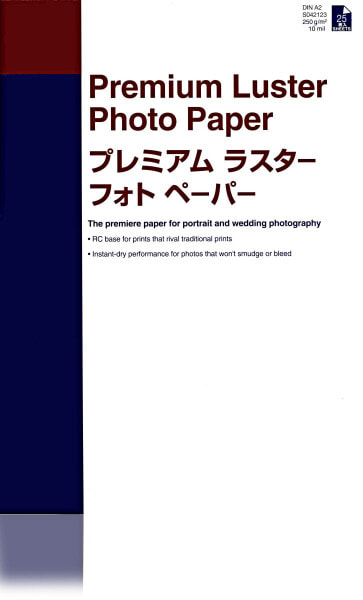 Epson Premium Luster Photo Paper - DIN A2 - 250g/m² - 25 Sheets - Lustre - 250 g/m² - A2 - 25 sheets - SureColor SC-T7200D SureColor SC-T7200D SureColor SC-T7200 SureColor SC-T5405 SureColor SC-T5400M... - 1 pc(s)