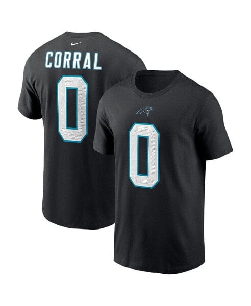 Men's Matt Corral Black Carolina Panthers 2022 NFL Draft Pick Player Name & Number T-shirt