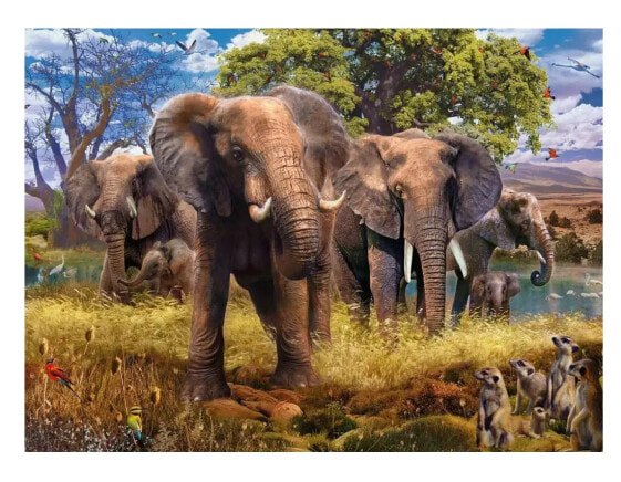 Пазл с семьей слонов Ravensburger Puzzle Elefantenfamilie 500 элементов