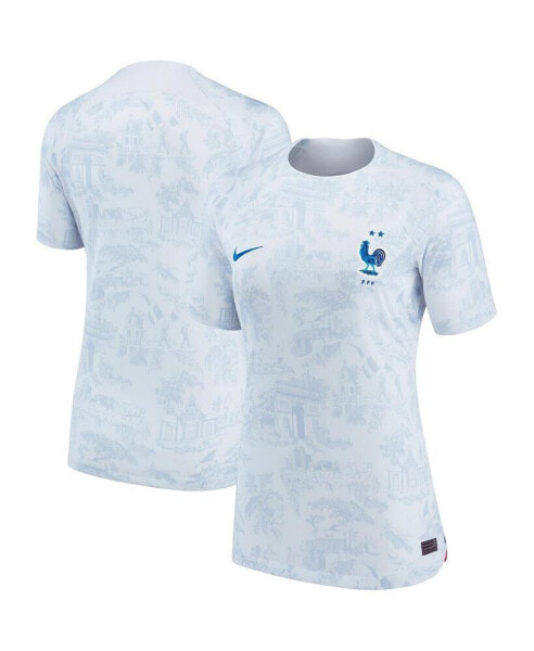 Women's White France National Team 2022/23 Away Breathe Stadium Replica Blank Jersey
