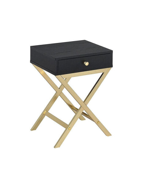 Coleen Side Table in Black & Brass