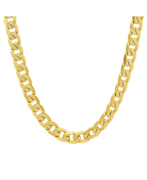 Men's 18k gold Plated Stainless Steel Accented 10mm Figaro Chain 24" Necklaces