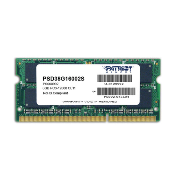 Память RAM Patriot Memory 8GB PC3-12800 DDR3 8 Гб CL11