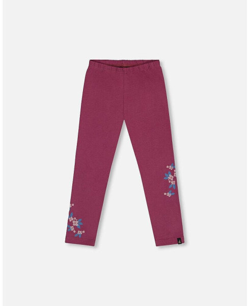 Toddler Girls Stretch Leggings With Print Burgundy - Toddler|Child